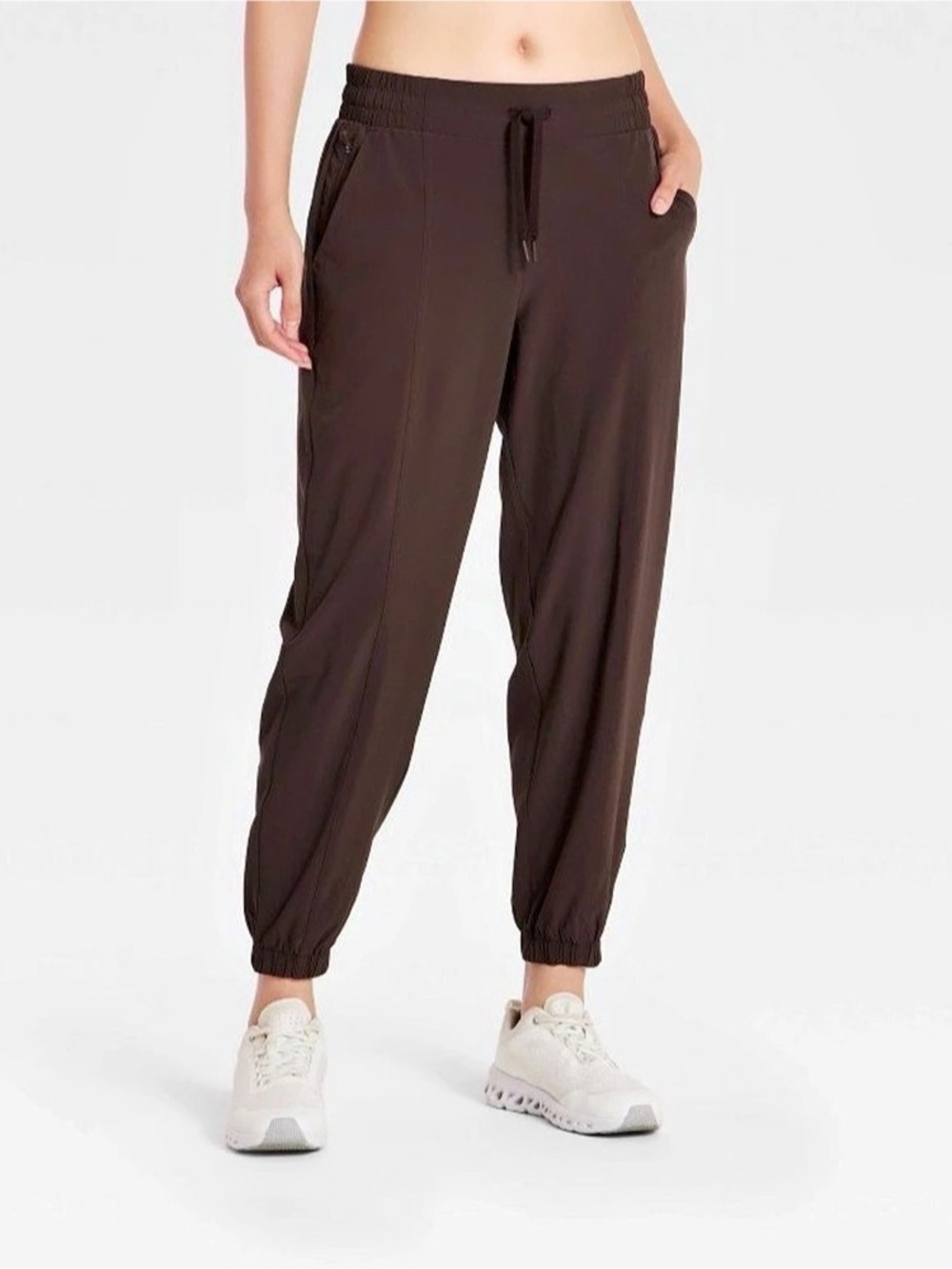 All in Motion Women's Active Light Mid-Rise Jogger Pants Brown